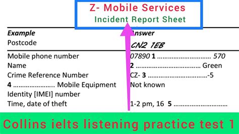 z-mobile services incident report sheet|Listening 1 .